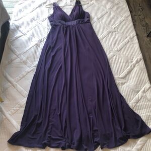 Davids Bridal Eggplant Empire Waisted Maxi Dress .Size 2   100% Polyester Beauty